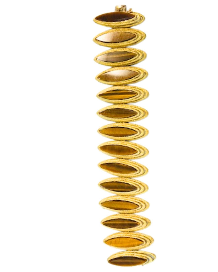Vintage Kutchinsky Tiger’s Eye Bracelet 18k Gold