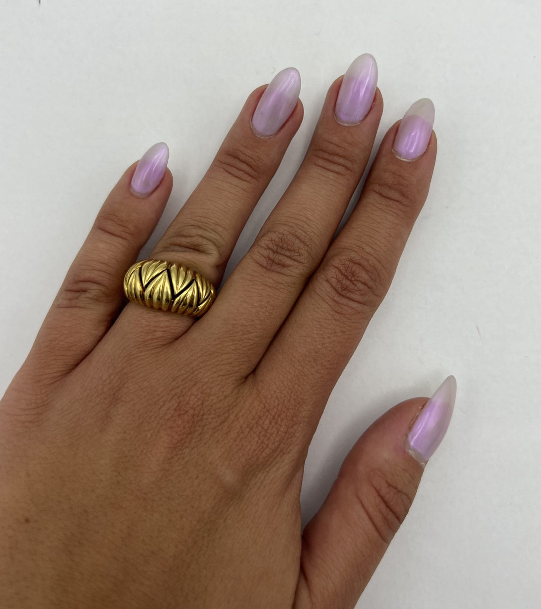 Tiffany & Co. 18k Gold Ring Ribbed Design