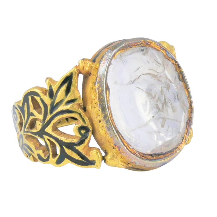 Sliced Rose Cut Diamond Ring 22k Gold Ring with Diamond Fred Leighton Victorian