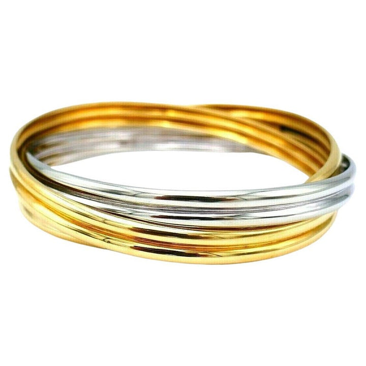 Tiffany & Co. Vintage Two-Tone Gold Trinity Bangle Bracelets