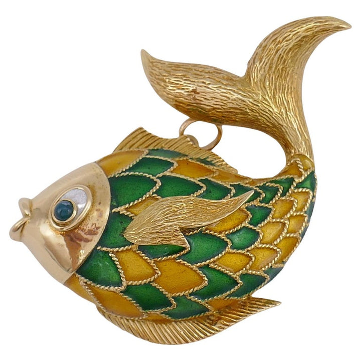 Boucheron Pendant Gold Brooch Fish