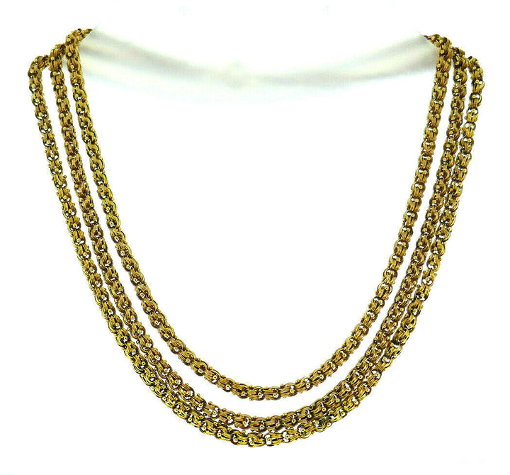 Vintage 14k Yellow Gold Long Chain Necklace