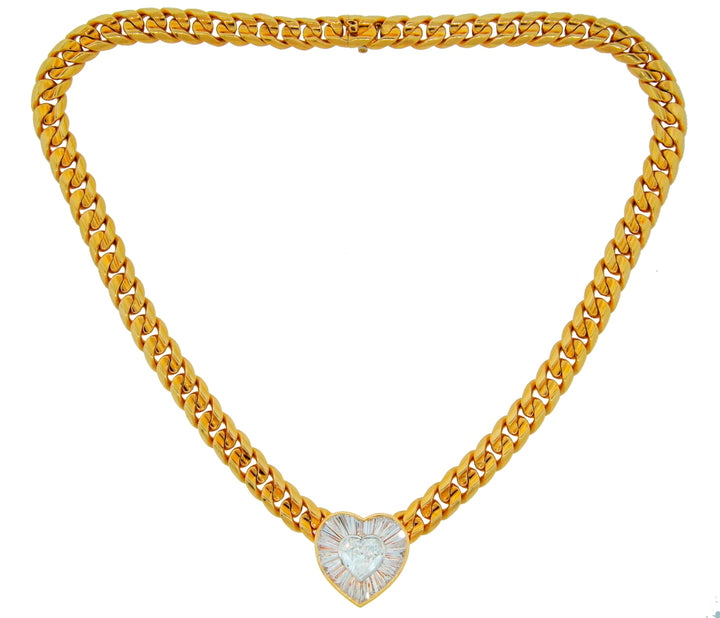 Vintage Bvlgari Diamond Yellow Gold Necklace Bulgari