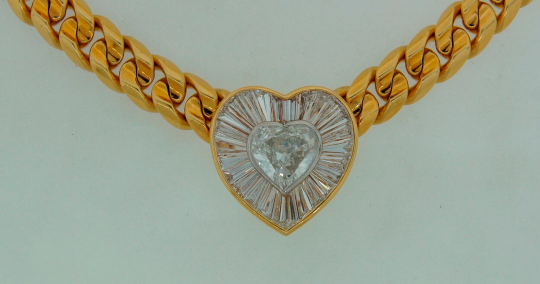 Vintage Bvlgari Diamond Yellow Gold Necklace Bulgari