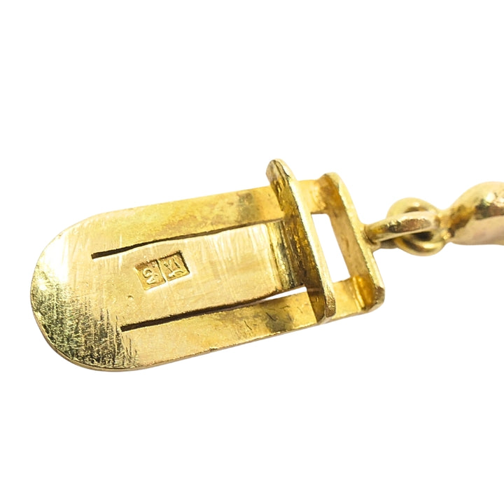 21k Gold Egyptian Revival Scarab Turquoise Coral Enamel Bracelet