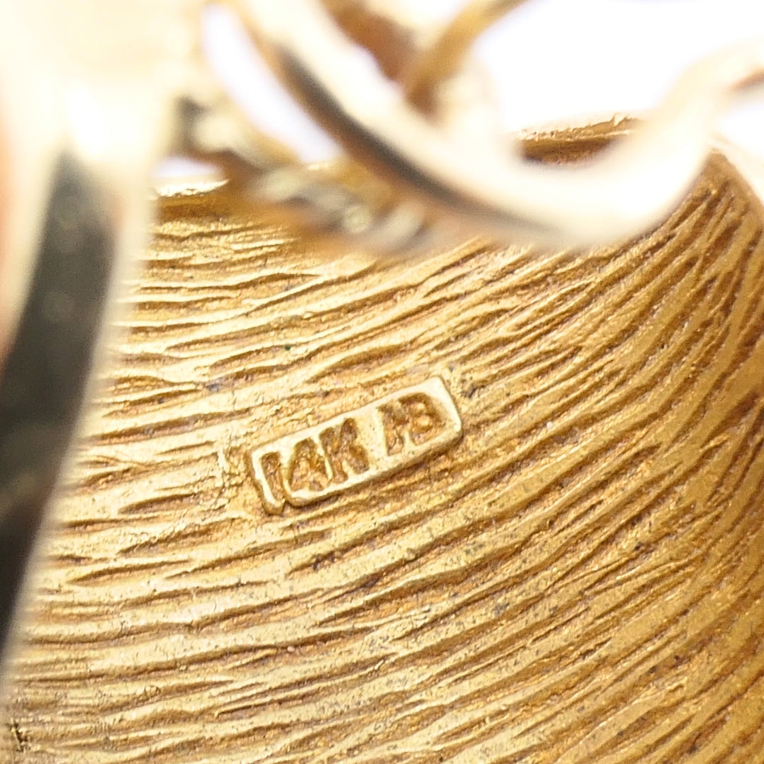 Vintage 14k Gold Sculptural Hoop Earrings