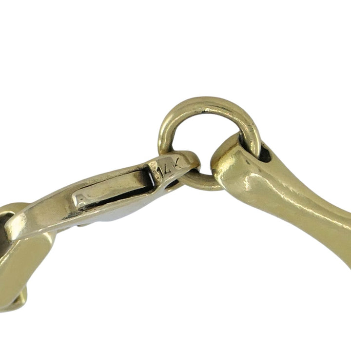 Vintage 18k Yellow Gold Equestrian Horse Bit Stirrup Link Bracelet Circa 1980s