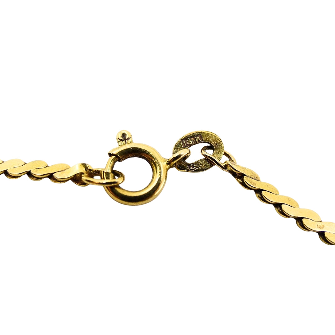 Vintage 14k Gold Airplane Pendant Gemstones 18k Gold Chain Necklace