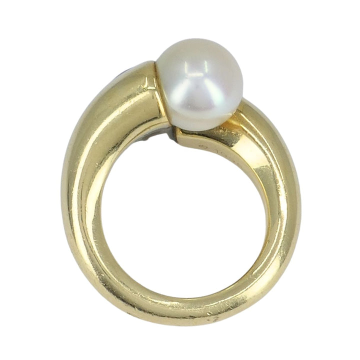 Vintage Cartier Toi et Moi 18k Gold Pearl Bypass Ring