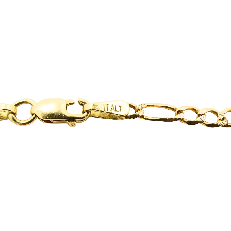 14K Gold  Gemstones Clover Pendant Necklace