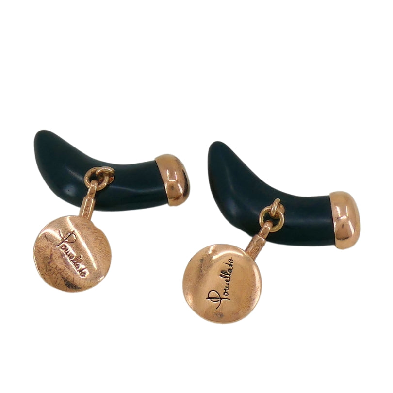 Pomellato Jet Horn Rose Gold Cufflinks