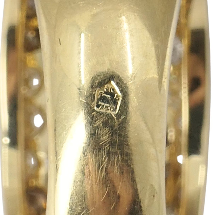 Vintage Cartier Sauvage 18k Gold White Brown Pavé Diamond Dome Ring