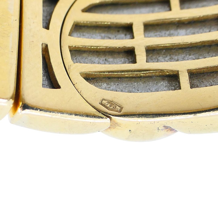 Vintage Bvlgari 18k Gold Steel Spiral Cuff Bracelet