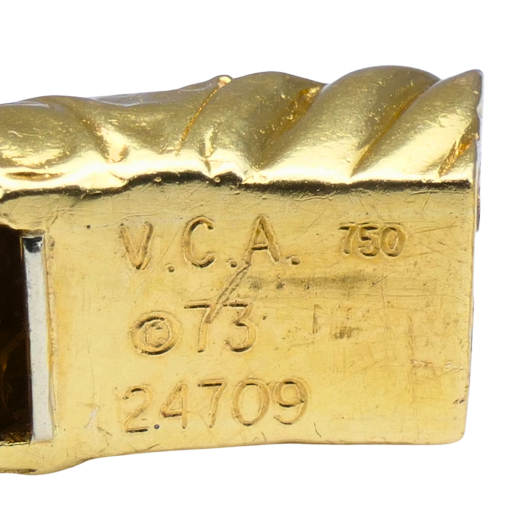 Van Cleef & Arpels Diamond 18k Gold & Platinum Vintage Bracelet, Circa 1973
