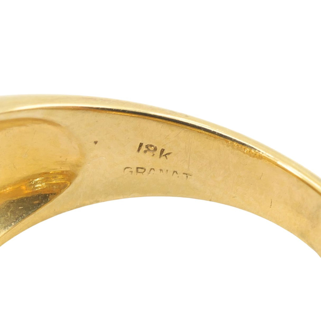 Vintage GRANAT 18k Yellow Gold Diamond Buckle Ring, 1950s