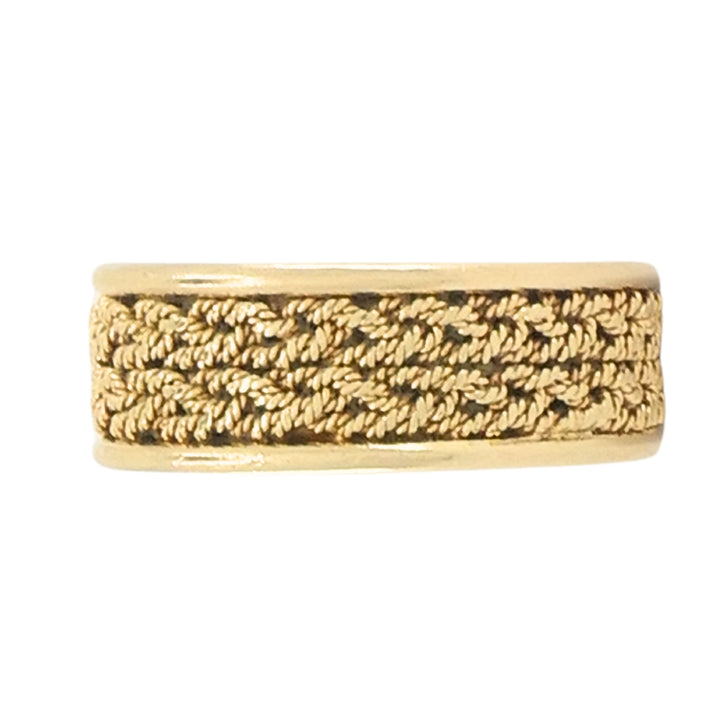 14k Woven Gold Ring Vintage Band Ring
