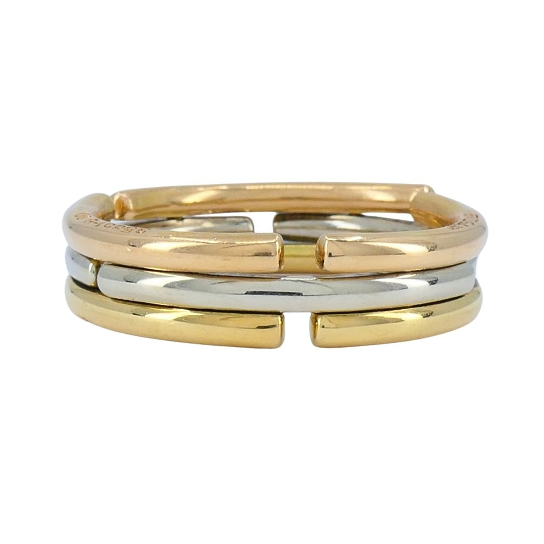 Bvlgari 18k Tri-tone Gold Collapsible Ring
