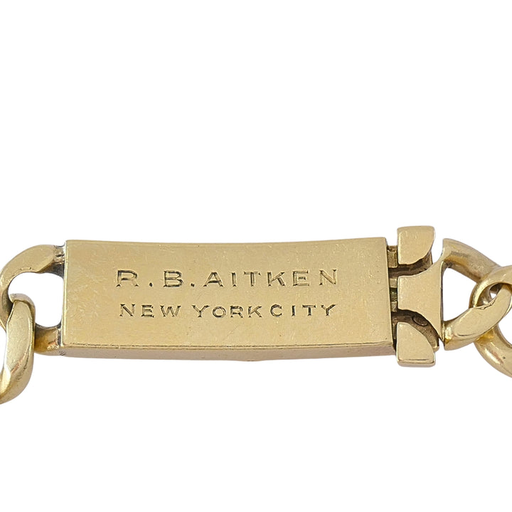 Vintage Cartier 14k Gold Curb-Link ID Bracelet, Mid-20th Century