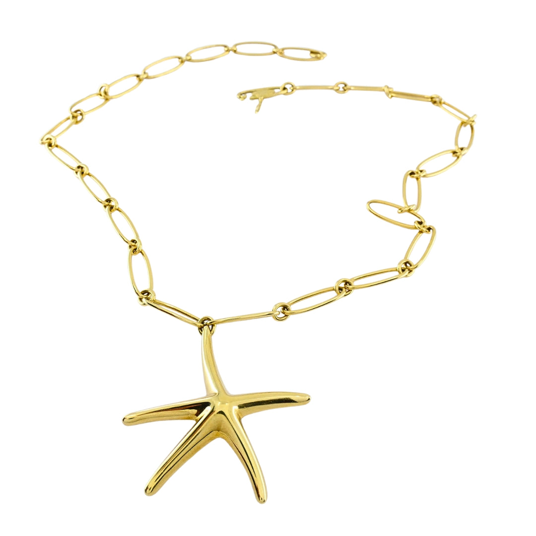 Tiffany & Co. Elsa Peretti 18k Gold Starfish Pendant Necklace