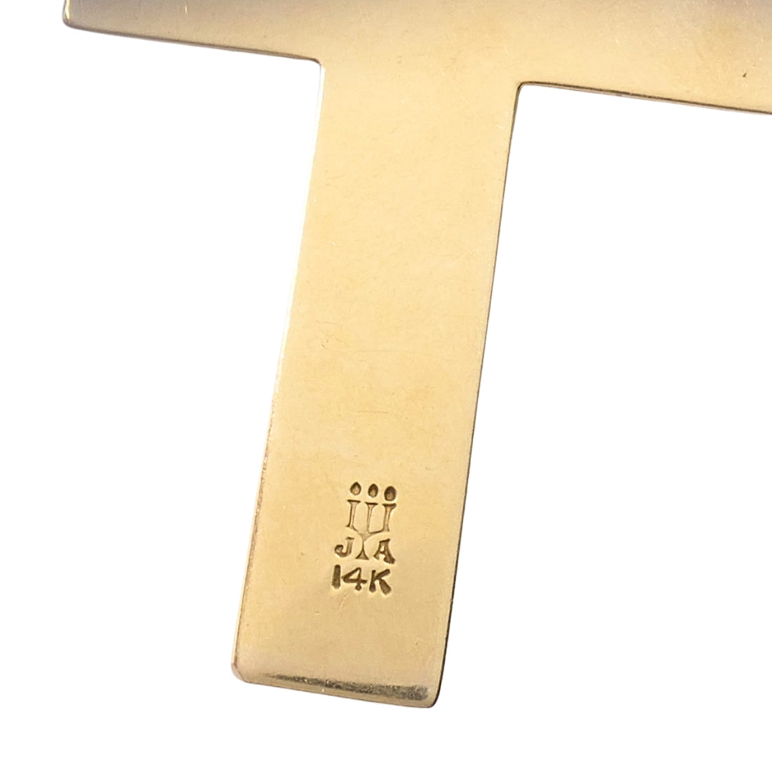 Vintage 14k Gold Cross Pendant Necklace