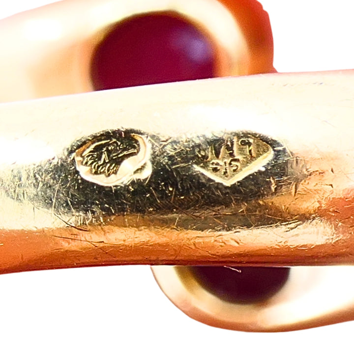 Cartier 18k Gold Ruby Ellipse Bypass Band Ring, 1995