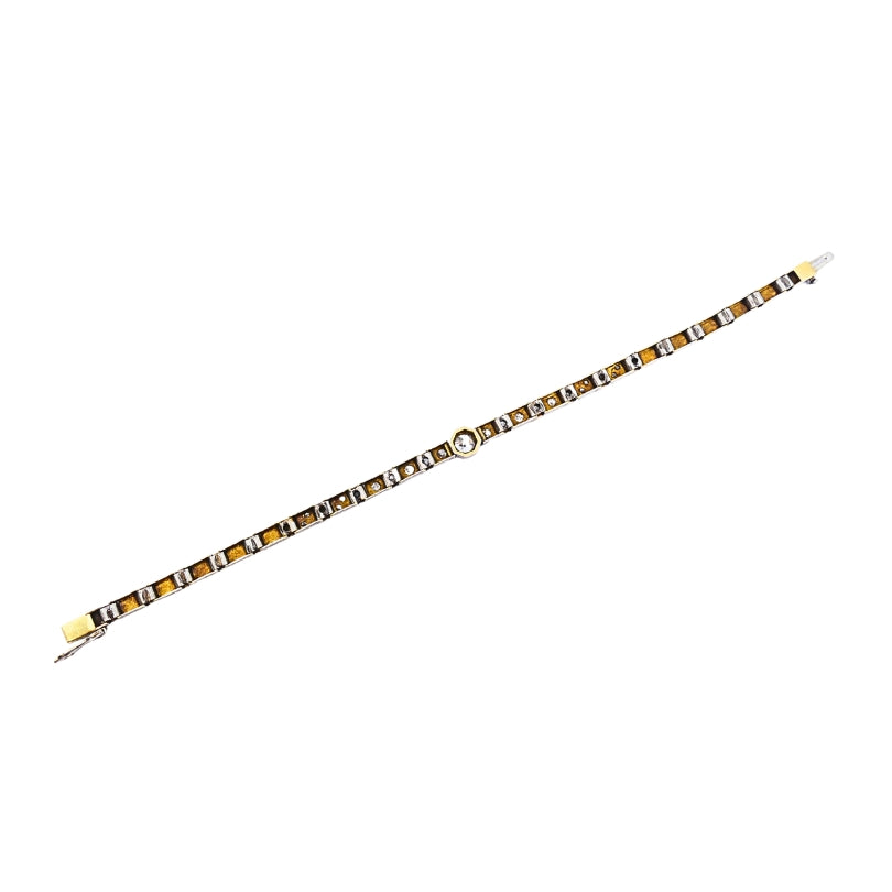 Vintage 14k White Gold Diamond Bracelet Estate Jewelry