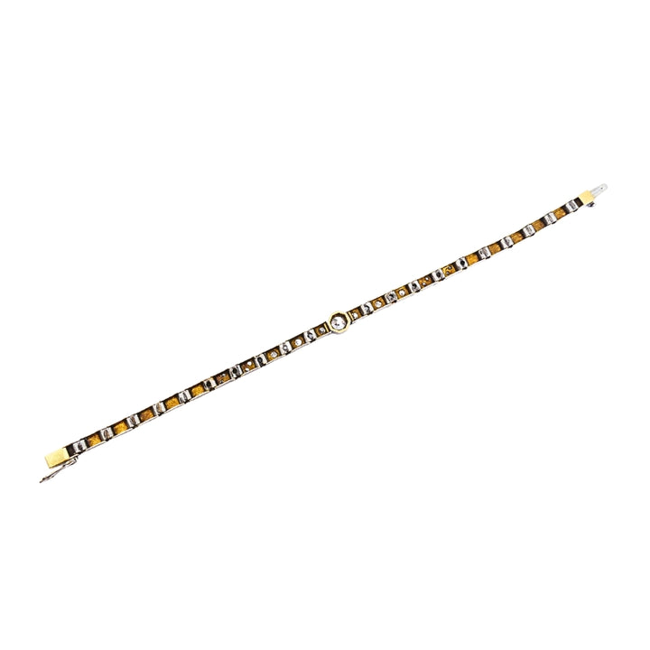 Vintage 14k White Gold Diamond Bracelet Estate Jewelry