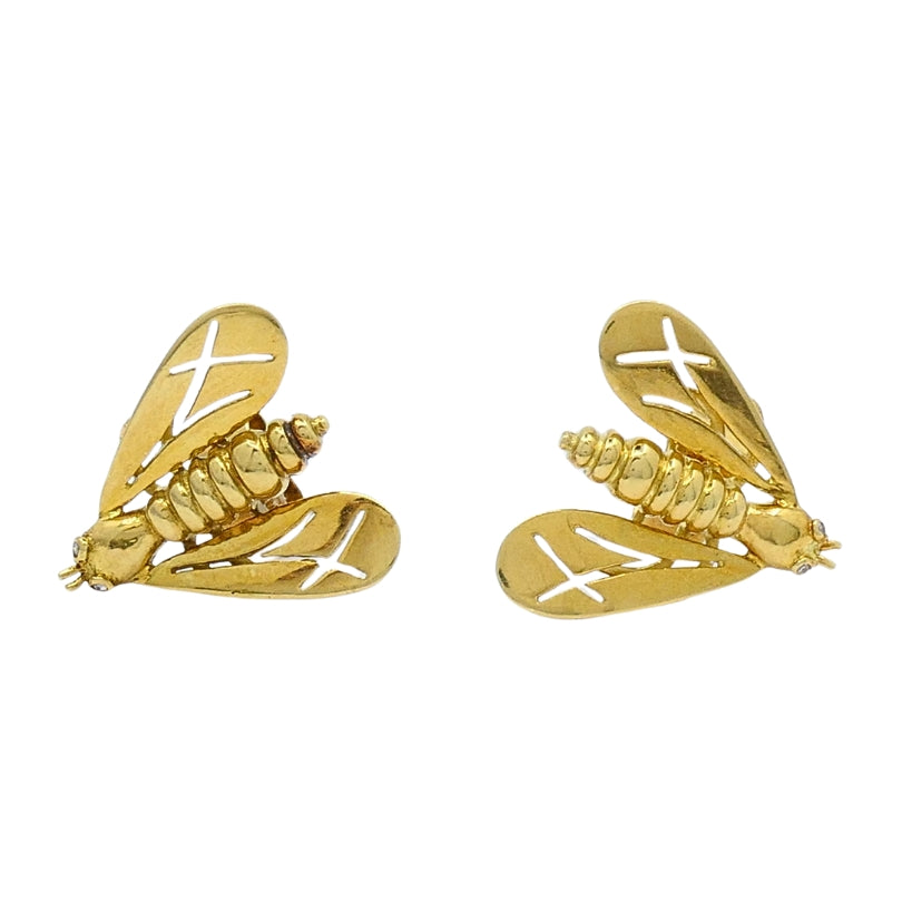Chaumet 18k Gold Diamond Bee Earrings