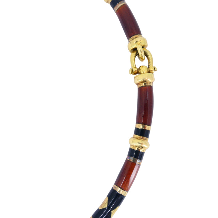 Vintage Gucci 18k Gold Enamel Necklace