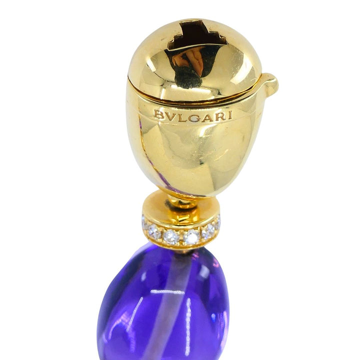Bvlgari 18k Gold Amethyst Diamond Sassi Bracelet