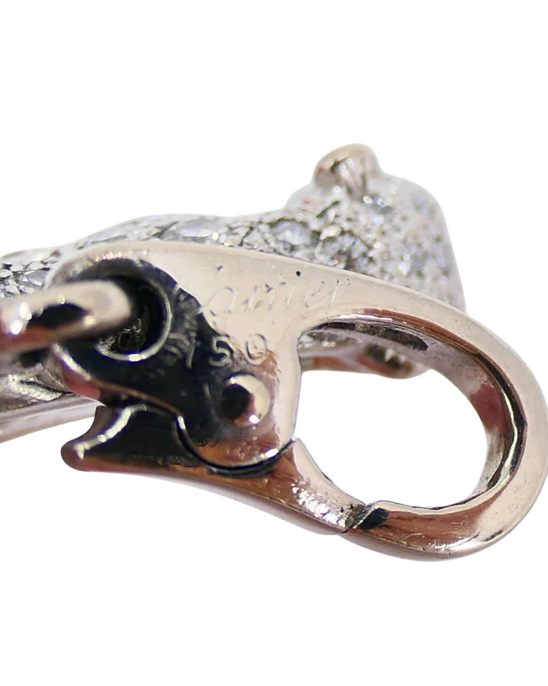 Vintage Cartier Panthere 18k Gold Collar Necklace Diamond Charm