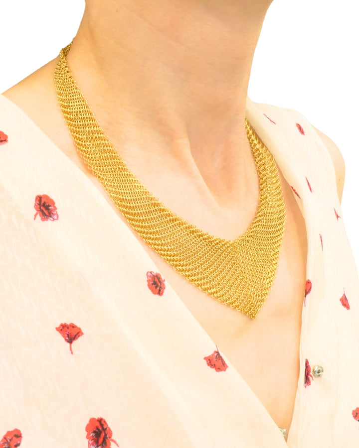 Tiffany & Co. Elsa Peretti Scarf Necklace 18k Gold Mesh Necklace
