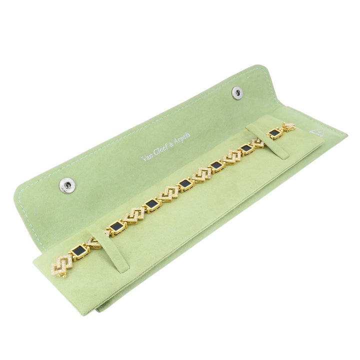 Vintage Van Cleef & Arpels 18k Gold Diamond Onyx Bracelet