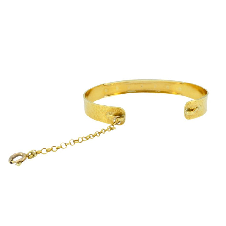 Vintage 18k Hammered Gold Cuff Bracelet