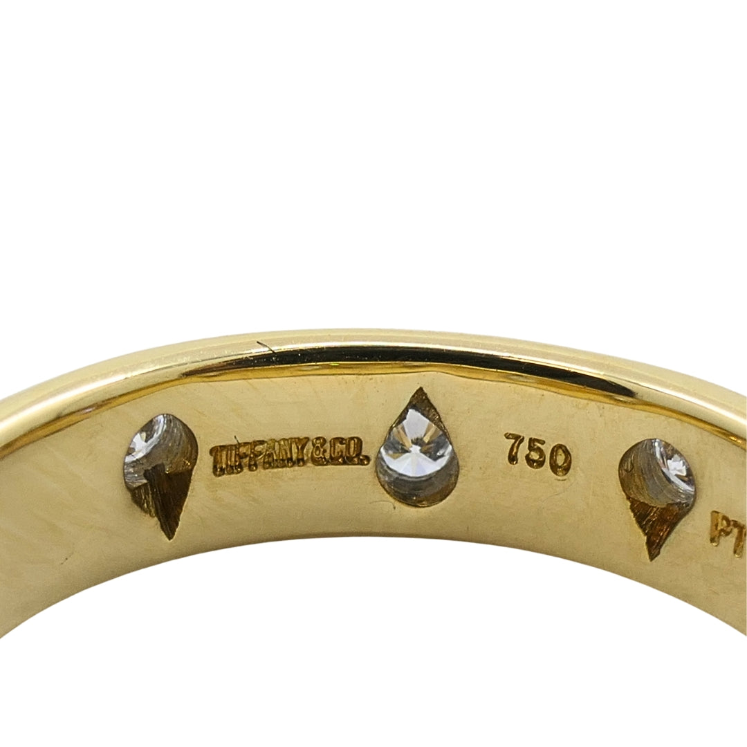 Tiffany & Co. 18k Gold & Platinum Accent Diamond Band Ring