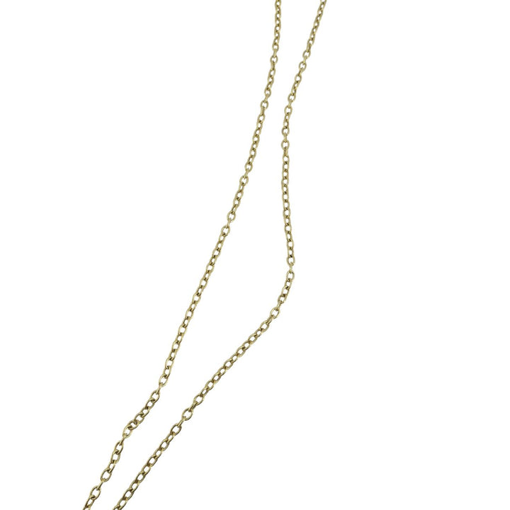 French 18k Gold Ruby 'August 21st' Calendar Pendant Chain Necklace