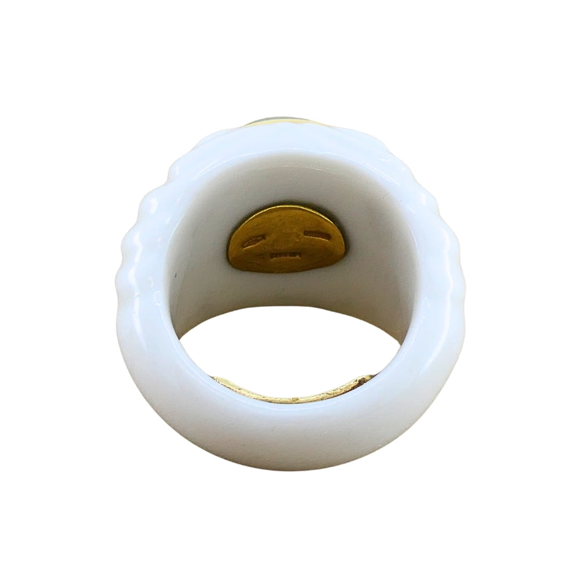 Bvlgari Bulgari Chandra Ring Porcelain Peridot 18k Gold