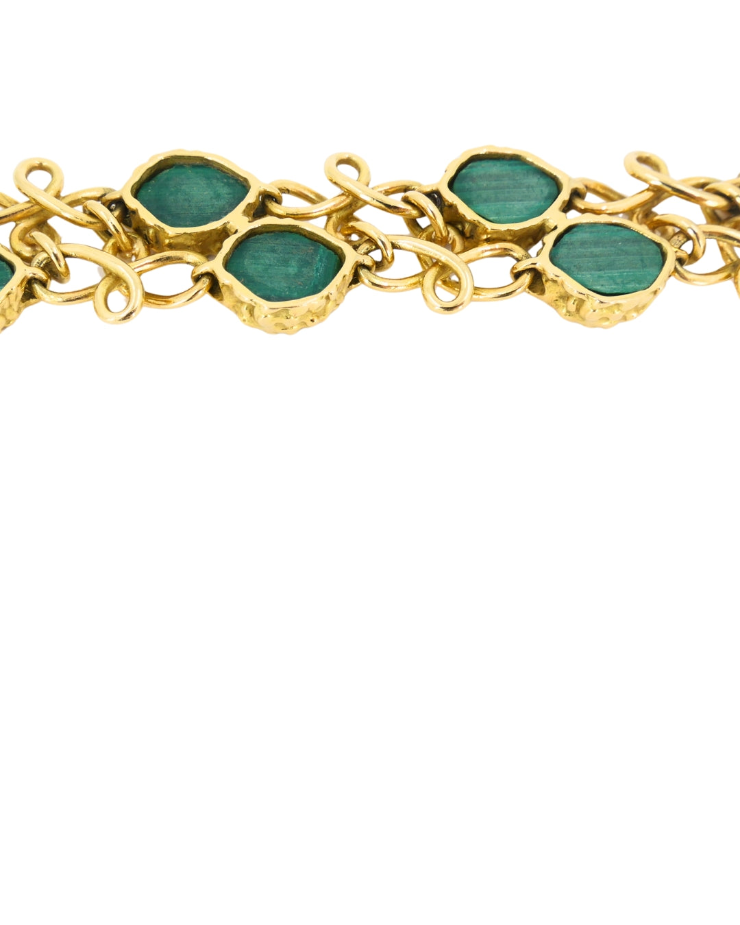 Vintage Malachite Bracelet Attributed to Mauboussin Paris 18k Gold