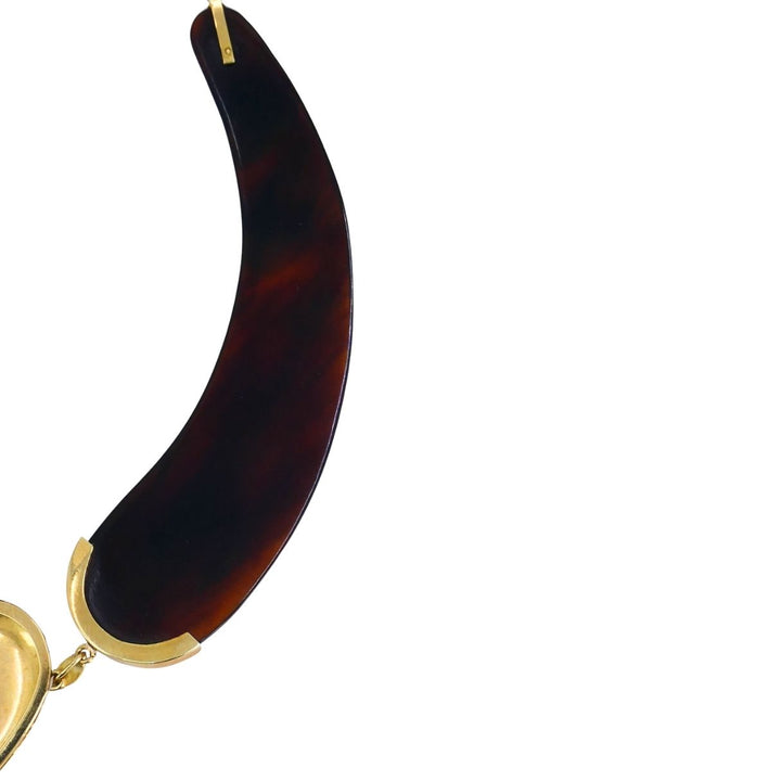 Vintage Italian 18k Gold Heart Tortoise Collar Necklace