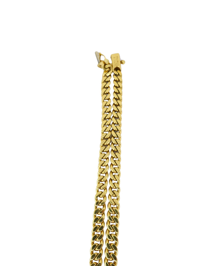 Vintage Bulgari Necklace 18k Gold Gemstones Curblink Chain Necklace,