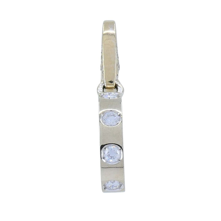 Cartier 18k White Gold LOVE Diamond Oval Charm Pendant