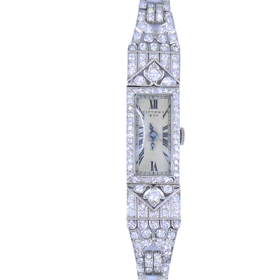 Tiffany & Co. Art Deco Diamond Platinum Ladies Watch, circa 1925