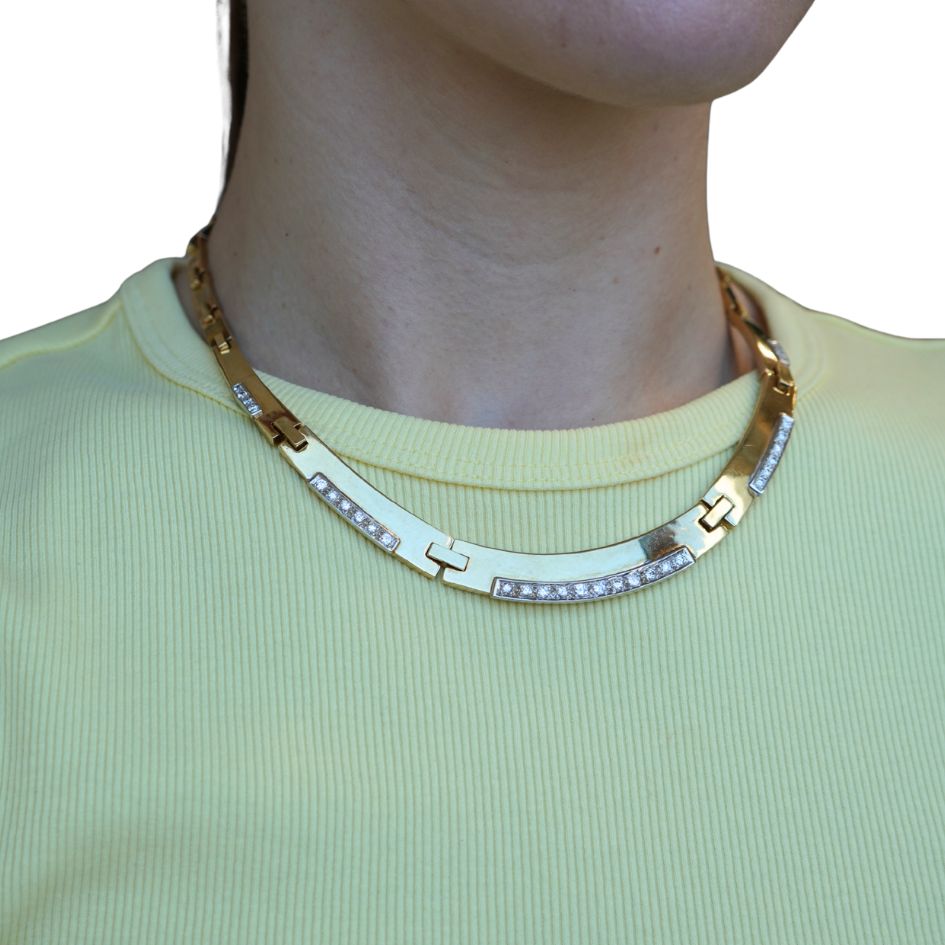 Vintage 14k Two-tone Gold Diamond Necklace