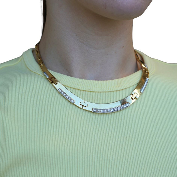 Vintage 14k Two-tone Gold Diamond Necklace