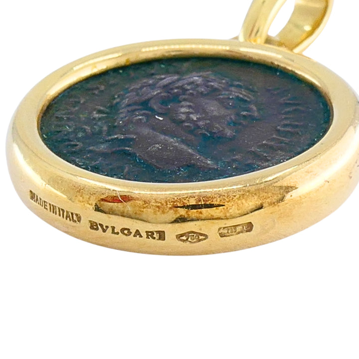 Bvlgari Monete Ancient Roman Coin Pendant 18k Gold, Caracalla AD 211-217