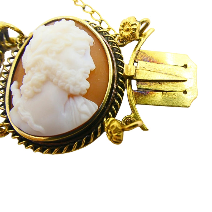 Antique 14k Gold Cameo Bracelet Classic Oval Medallions