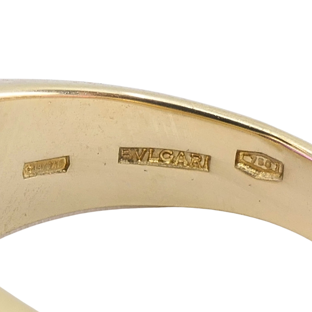 Vintage Bvlgari Tronchetto 18k Gold Amethyst Ring, Size 6.5