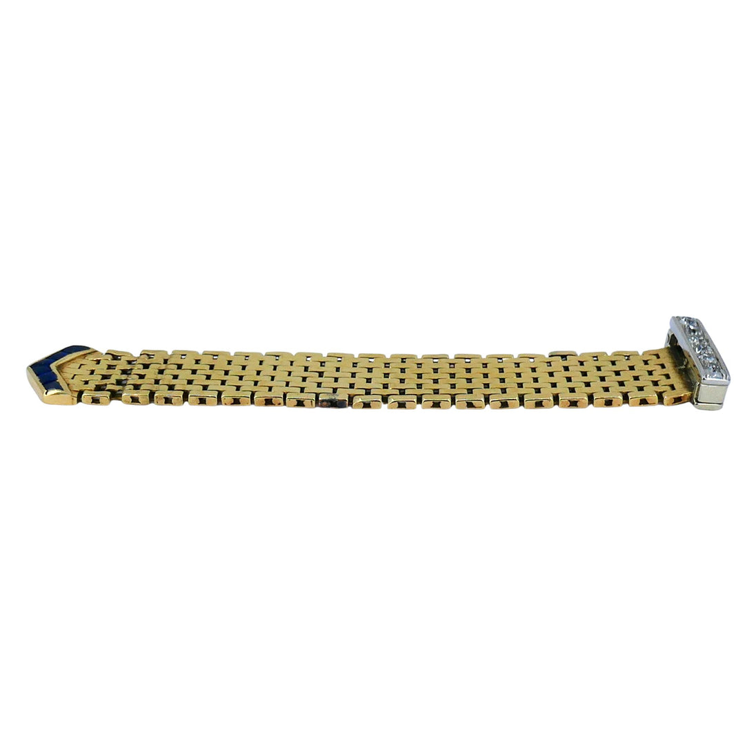 Vintage 14k Gold Platinum Diamond Sapphire Buckle Ring