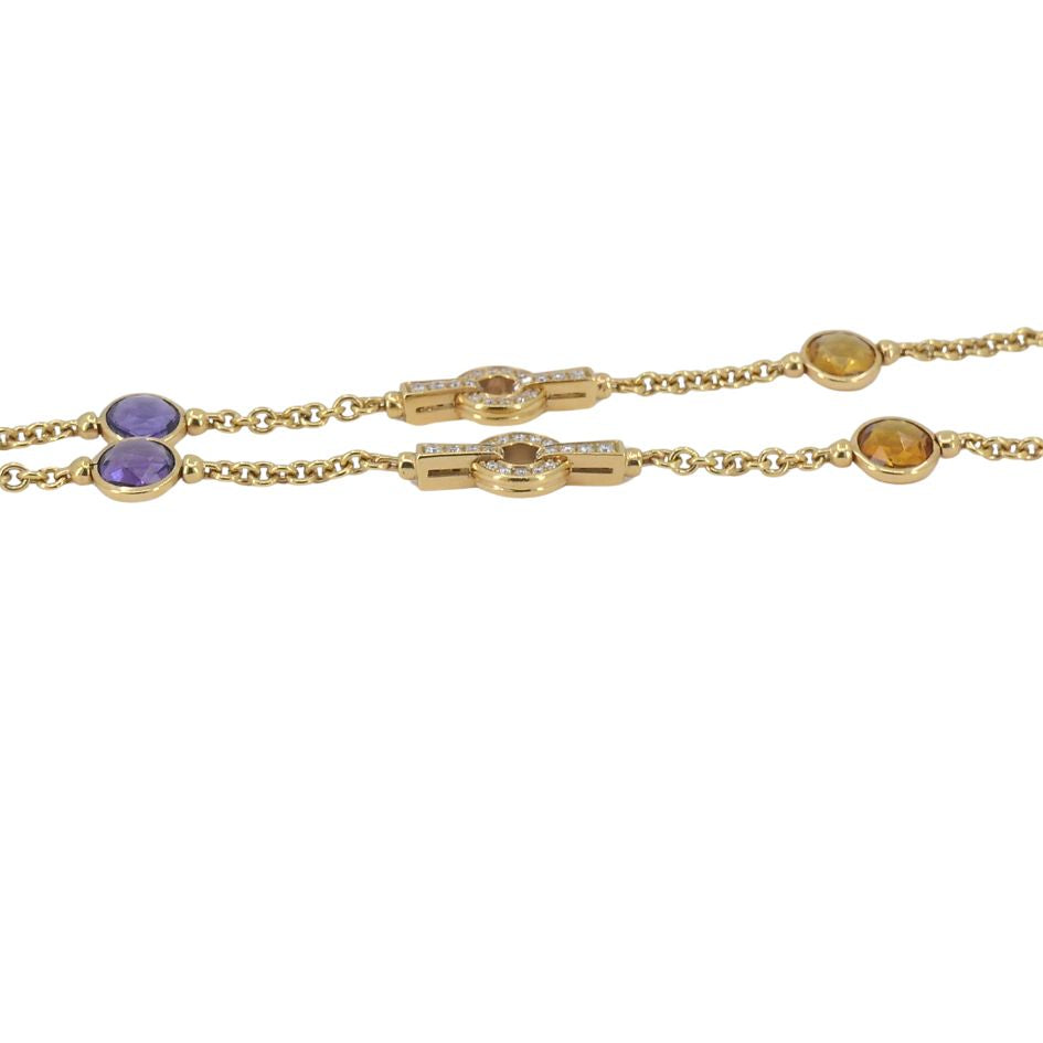 Bvlgari 18k Gold Amethyst Citrine Diamond Parentesi Lavalier Necklace