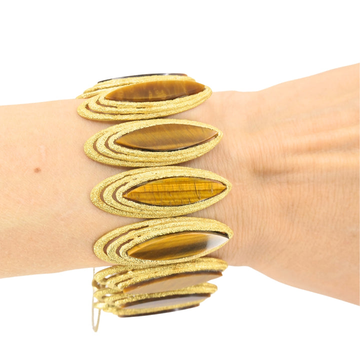 Vintage Kutchinsky Tiger’s Eye Bracelet 18k Gold